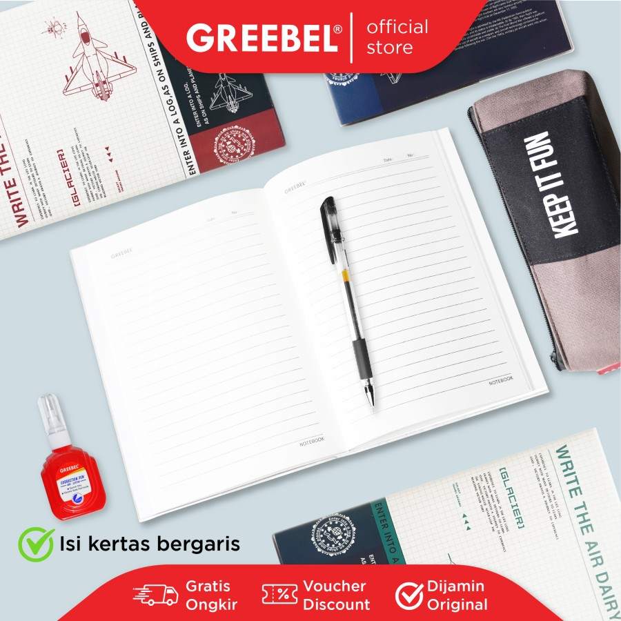 Greebel Note Book 8080 A5C 42 Ukuran A5 / Buku Agenda Notebook / Buku Catatan