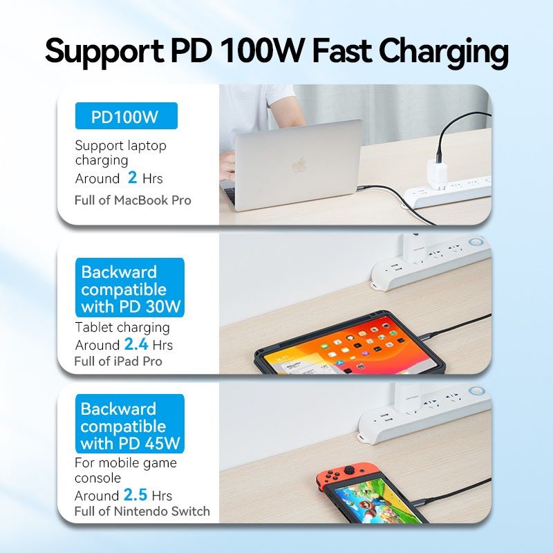 Vention - Kabel USB 2.0 C Male to C Male 1M dan 1.5M Aluminium Alloy Gray TADHF TADHG / Kabel Data