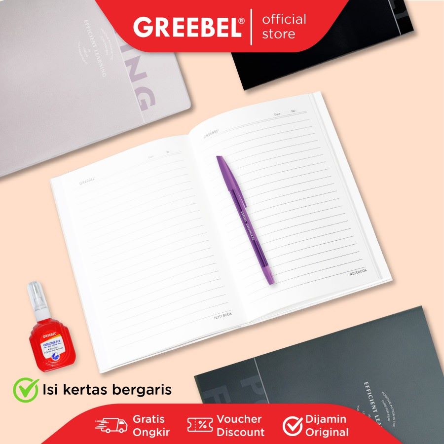 Greebel Note Book 8080 A50 15 Ukuran A5 / Buku Agenda Notebook / Buku Catatan