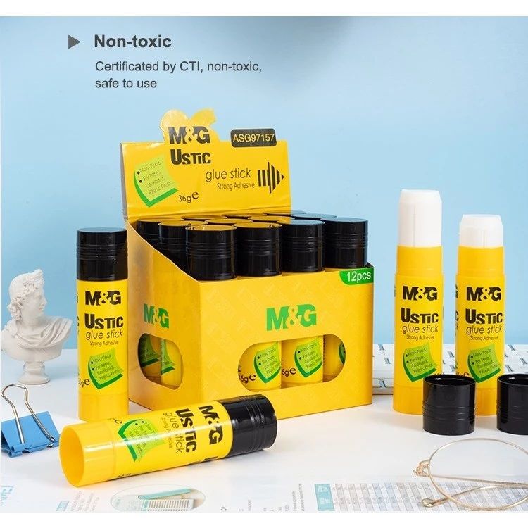 Lem Kertas Glue Stick M&G PVA Ustic 9gr - 15gr - 21gr - 36gr / Lem Kertas Stik  
