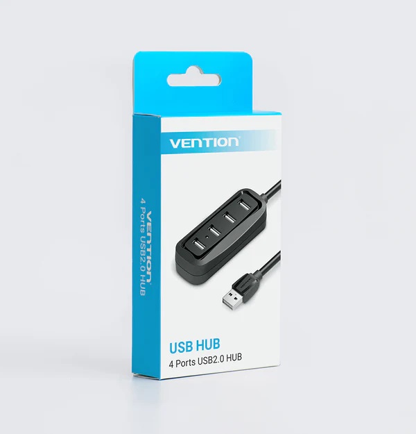 Vention - HUB 4 Port USB 2.0 0.15M Black VAS-J43B015  