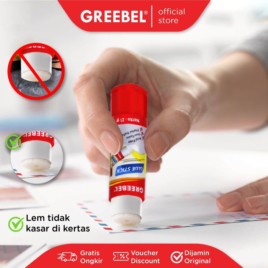 Lem Kertas Greebel Glue Stick 8gr - 15gr - 21gr / Lem Kertas Stik