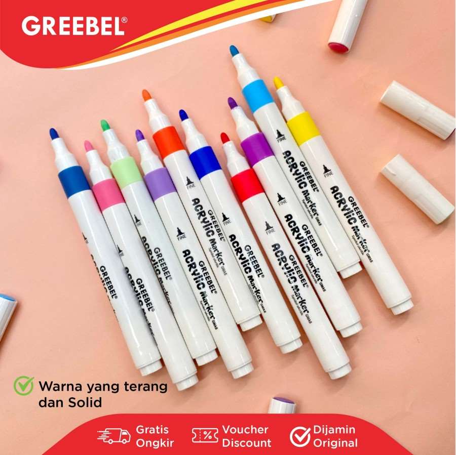 Spidol Akrilik / Greebel Acrylic Marker Single Head [18 - 24 - 36 - 48 Warna]  