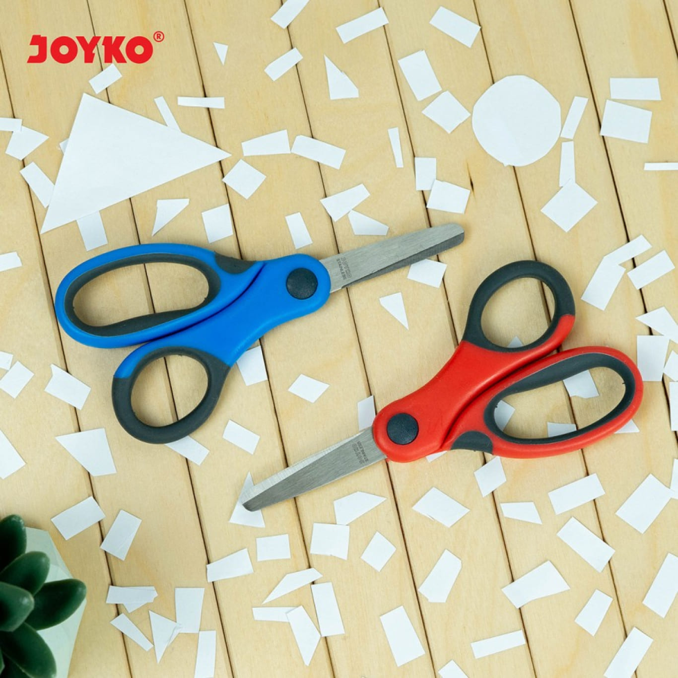 Gunting Joyko Scissor SC-12 Elastic Handle Stainless Soft Grip / Handel Karet  