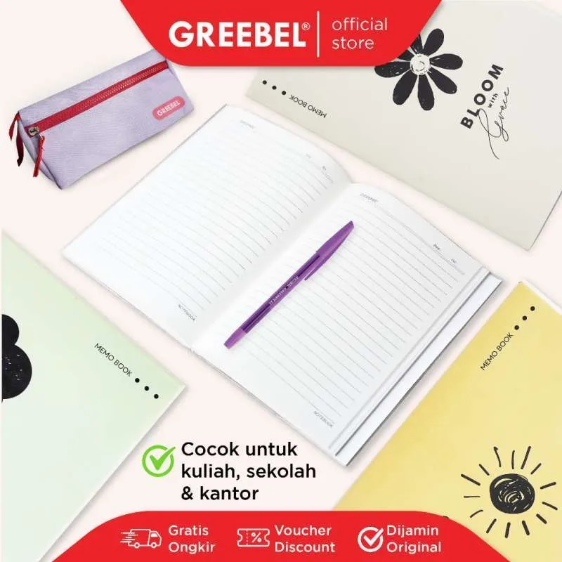 Greebel Note Book 8080 A5O 43 Ukuran A5 / Buku Agenda Notebook / Buku Catatan