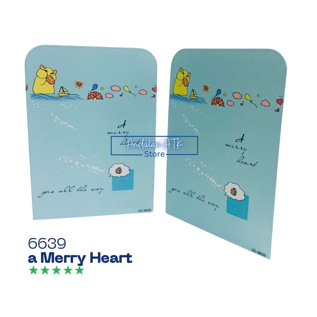 Pembatas Buku Besi V-Tec Fancy SERI 2 / Stand Book End / Sekat Buku [Isi 2 Pcs]  