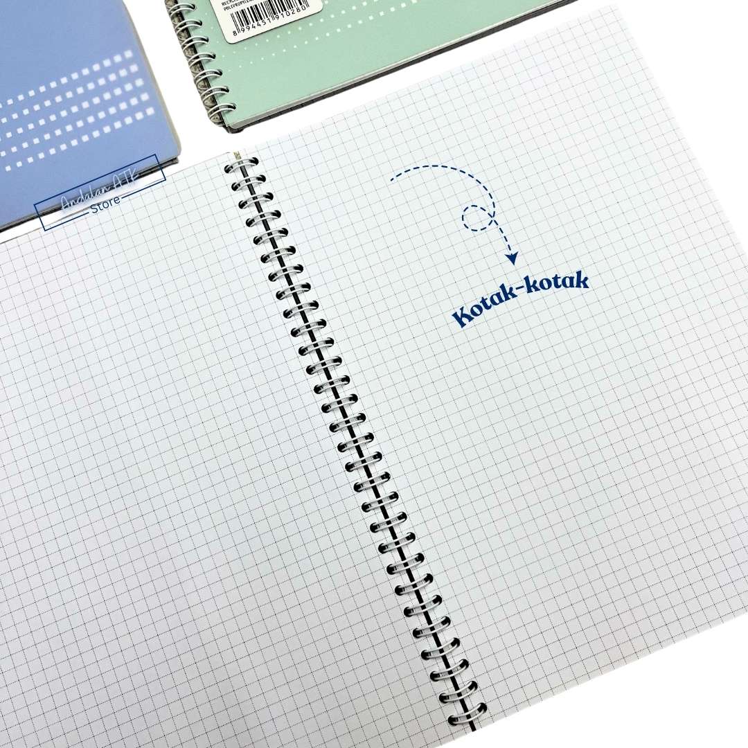 Notebook Orenji Buku Agenda A5 Grid Pastel 60 Lembar / Buku Catatan Kotak-kotak