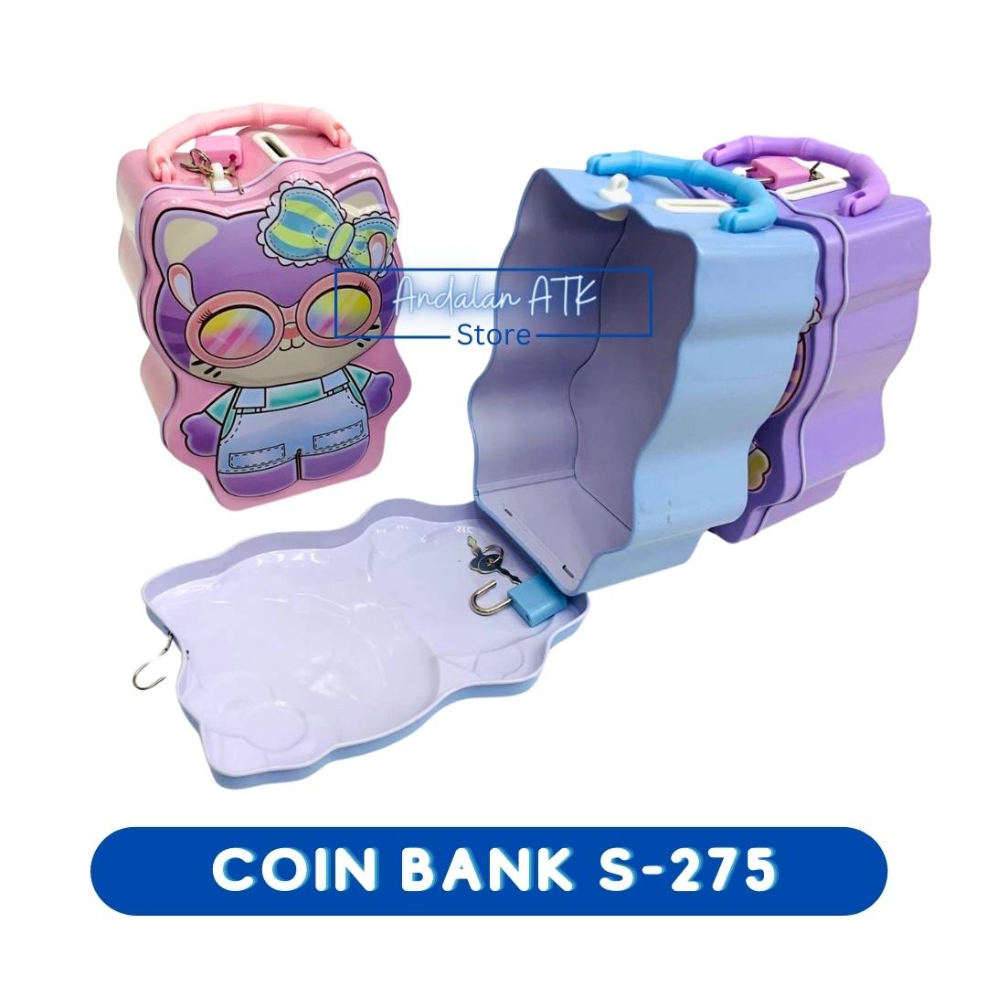 Coin Bank / Celengan Anak Kunci Gembok Bentuk Kucing S-275 Xiaolingjing  