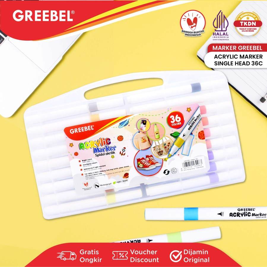 Spidol Akrilik / Greebel Acrylic Marker Single Head [18 - 24 - 36 - 48 Warna]  