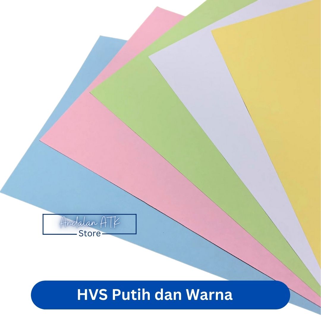 Kertas HVS A4 70Gsm Warna Putih, Pink Pastel, Hijau Pastel, Biru Pastel, Kuning Pastel  