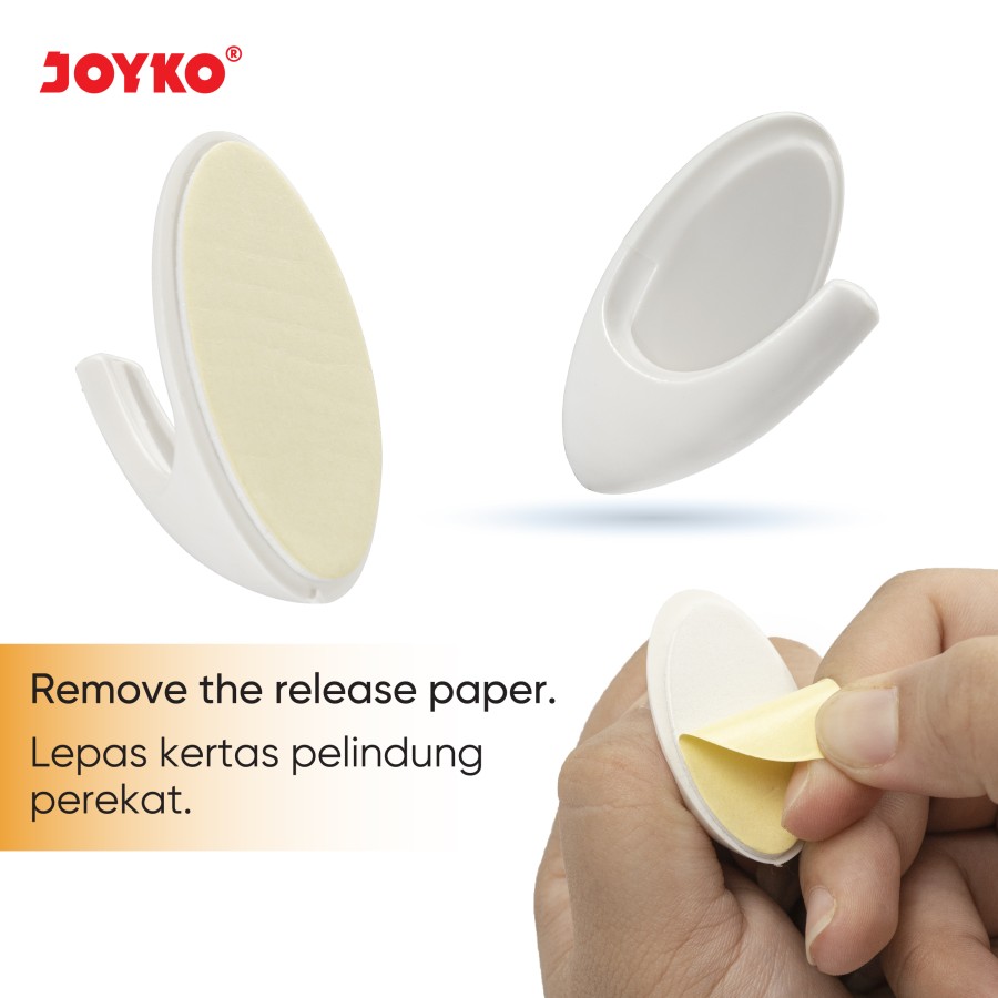 Gantungan Tempel Adhesive Hook Dinding Perekat Joyko ADHK-3070 [SET ISI 6]  