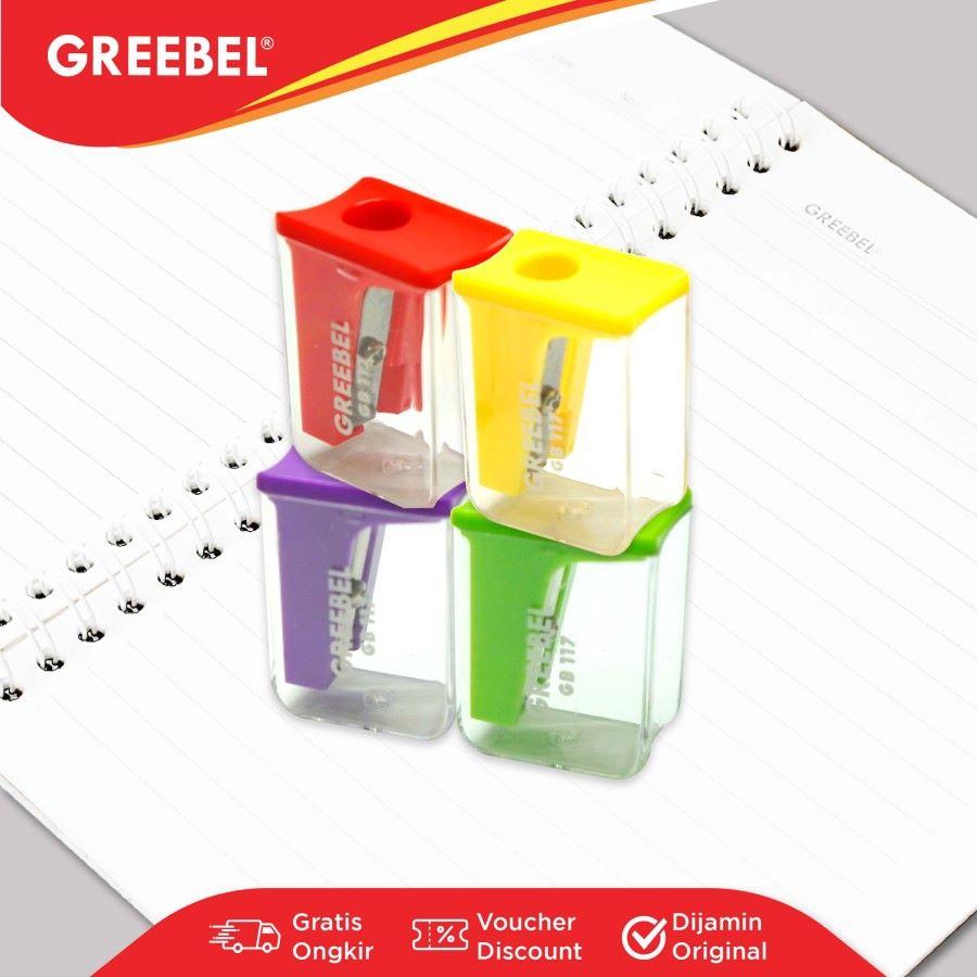 Serutan Pensil / Rautan Pensil Greebel Sharpener GB-117 Colour Box / Pencil Sharpener  