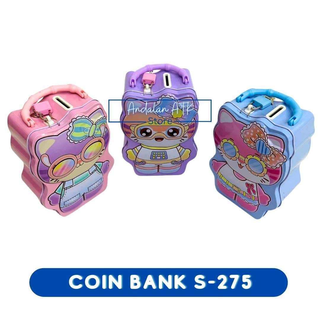 Coin Bank / Celengan Anak Kunci Gembok Bentuk Kucing S-275 Xiaolingjing  