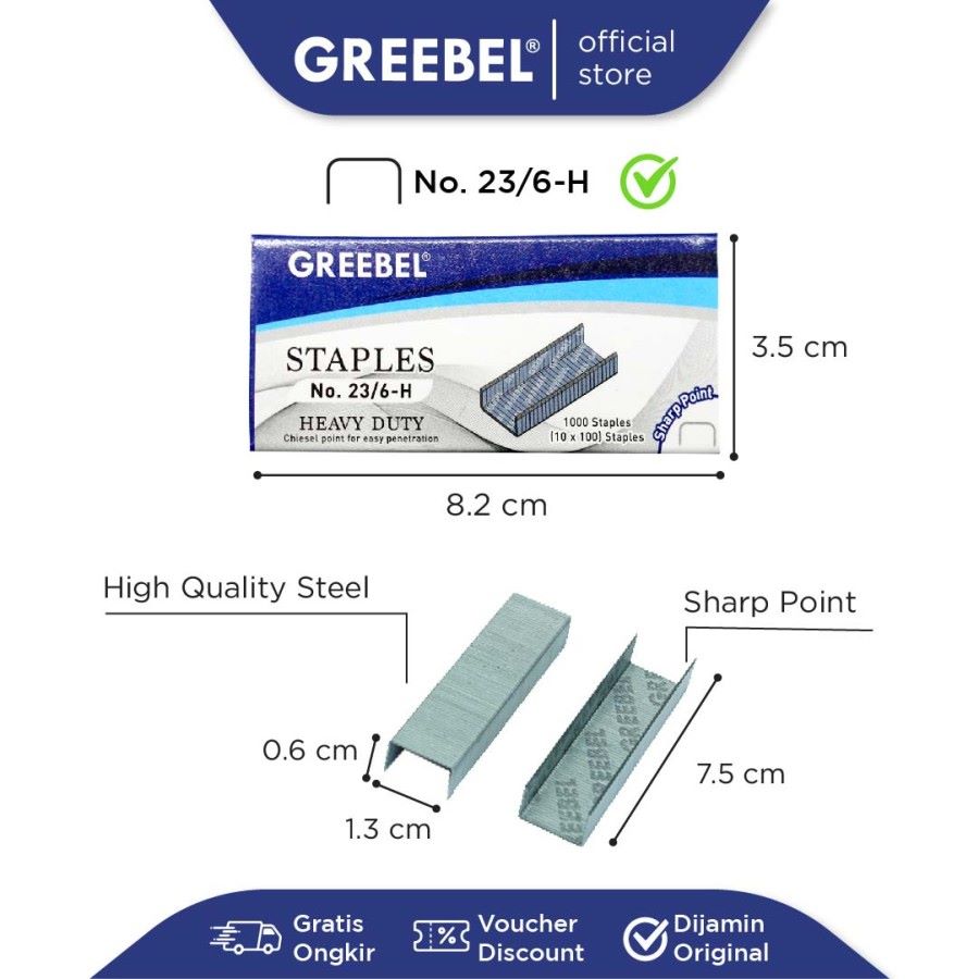 Isi Staples / Greebel Staples 23/6 Untuk Jilid / Refiil Stapler  