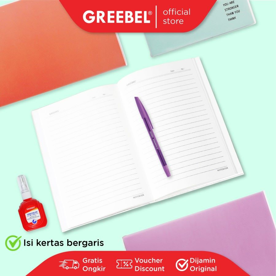 Greebel Note Book 8080 A5O 38 Ukuran A5 / Buku Agenda Notebook / Buku Catatan