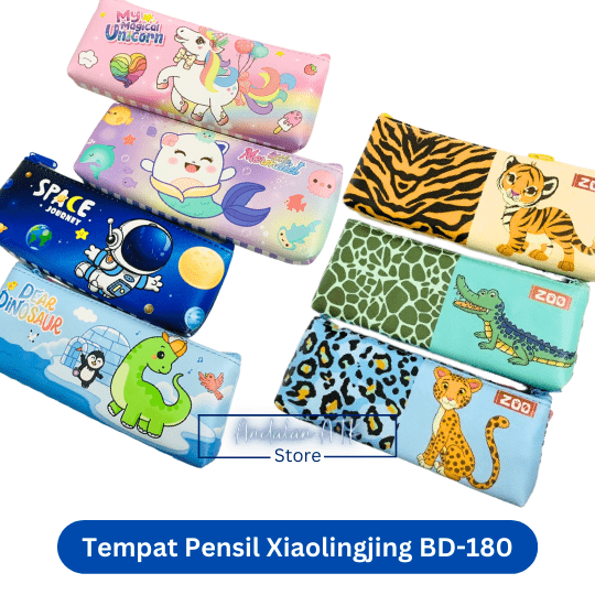 Tempat Pensil Anak Xiaolingjing BD-180 kulit / Kotak Pensil / Pencil Case