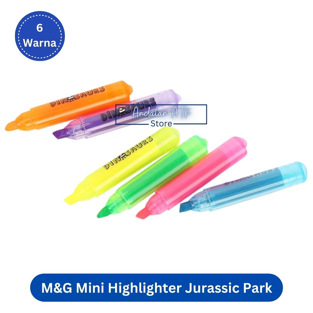 M&G Mini Highlighter Jurassic Park AHM22572 [6 Warna] / Stabilo  