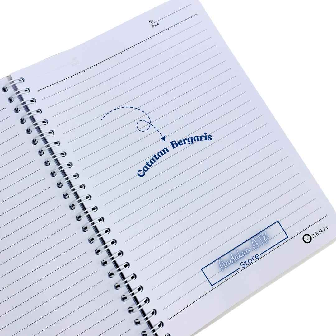 Notebook Orenji Buku Agenda B5 Line Spiral Samping Pastel 60 Lembar / Buku Catatan Bergaris  