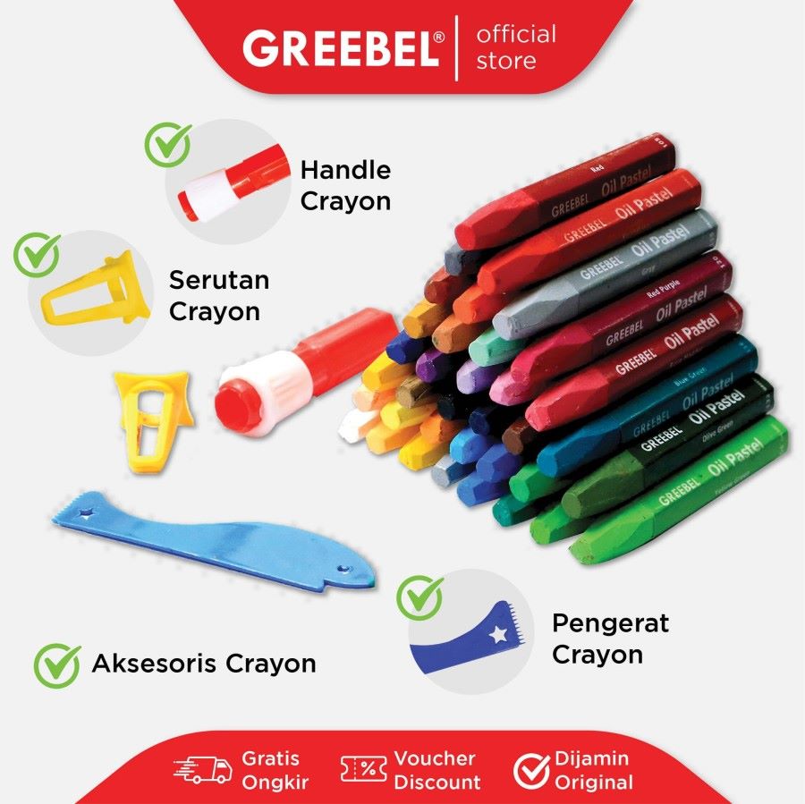 Greebel Oil Pastel PP-48C 48 Warna / Crayon / Krayon Greebel