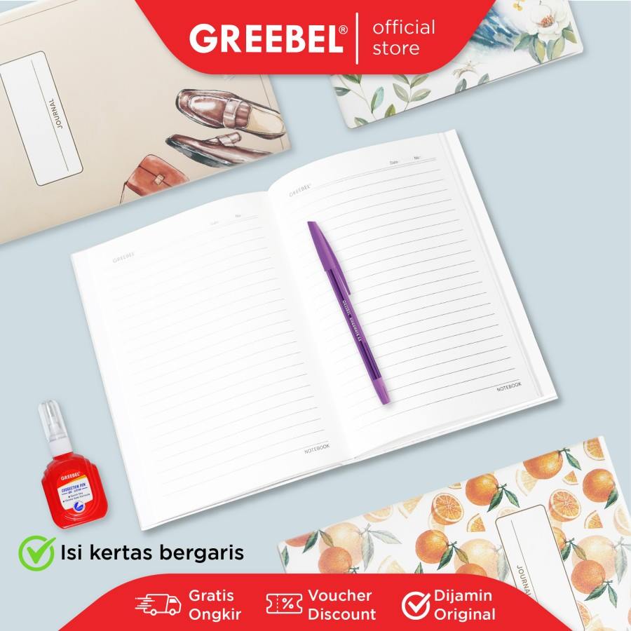 Greebel Note Book 8080 A5C 44 Ukuran A5 / Buku Agenda Notebook / Buku Catatan
