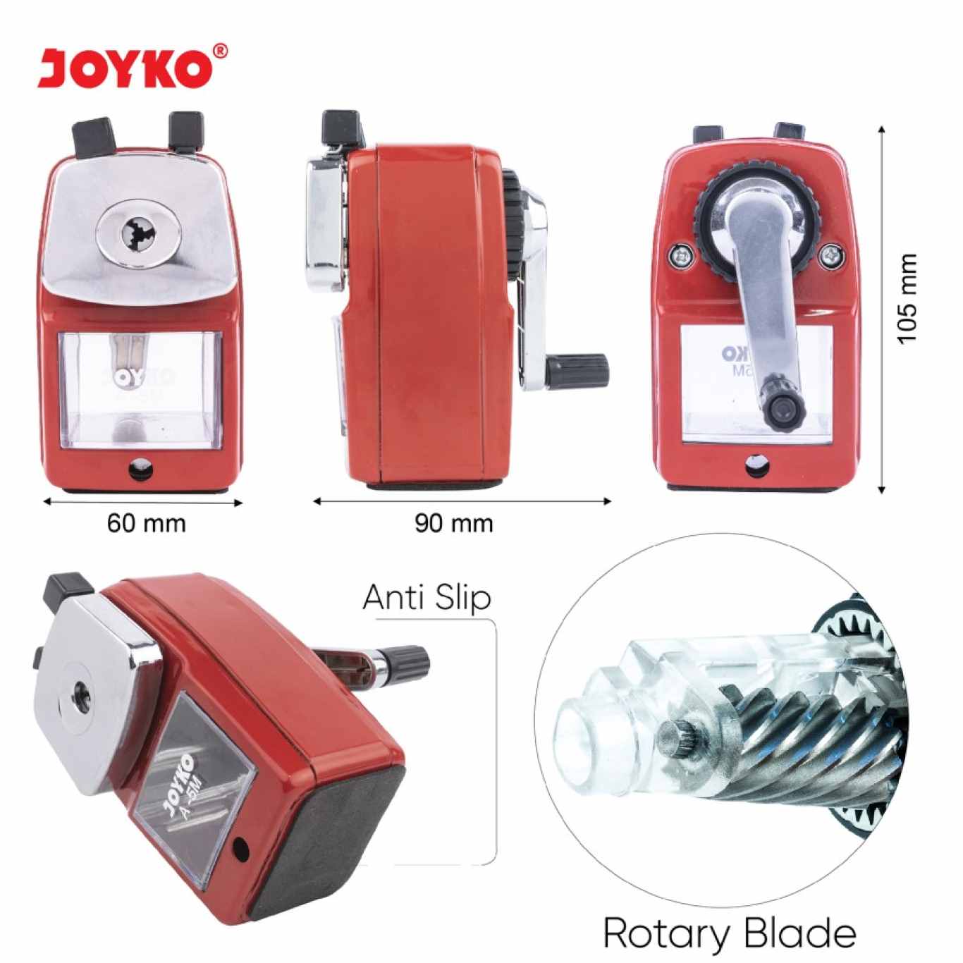 Rautan Putar Joyko A-5M Sharpener / Rautan Meja / Serutan Pensil  