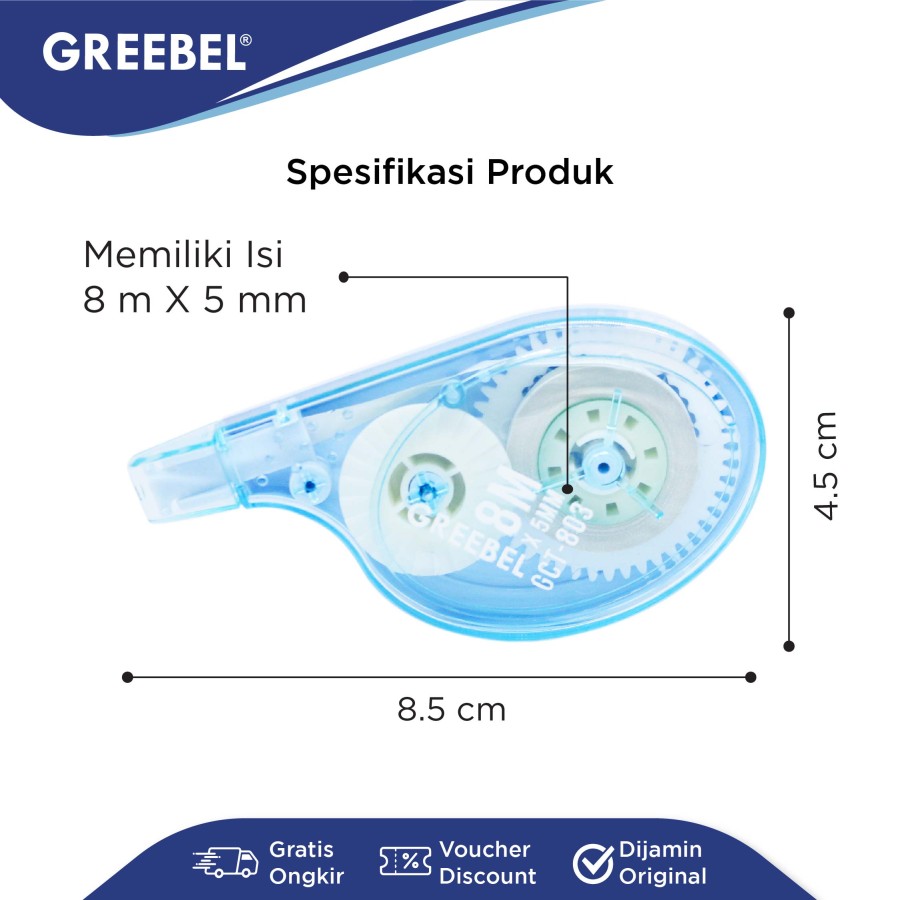 Tip Ex Kertas / Correction Tape Greebel GCT-803  