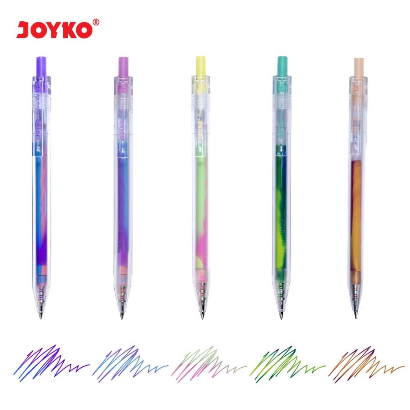 Pulpen Gel Joyko GPC-324 Rainbow 5 Warna 0.5mm / Color Gel Pen  