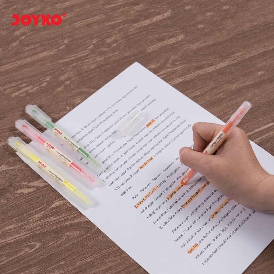 Highlighter Joyko HL-53 Dual Tip [SET ISI 4 PCS] / Stabilo Joyko / Penanda Buku  