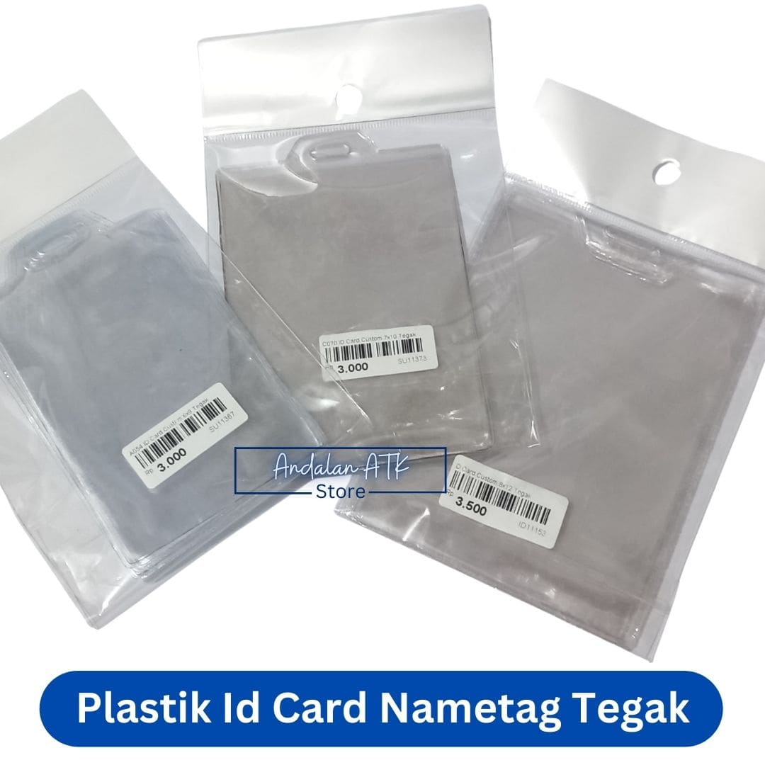 Plastik Nametag Id Card Custom Tegak Vertikal / Name Tag