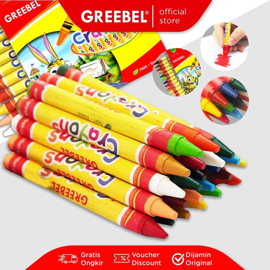 Oil Pastel Greebel Wax Crayon 24C 24 Warna / Crayon / Krayon Greebel  