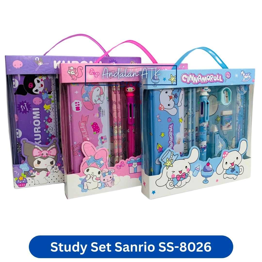 Study Set Alat Tulis Yoyo Sanrio SS-8026 / Kuromi, Cinnamoroll, My Melody  