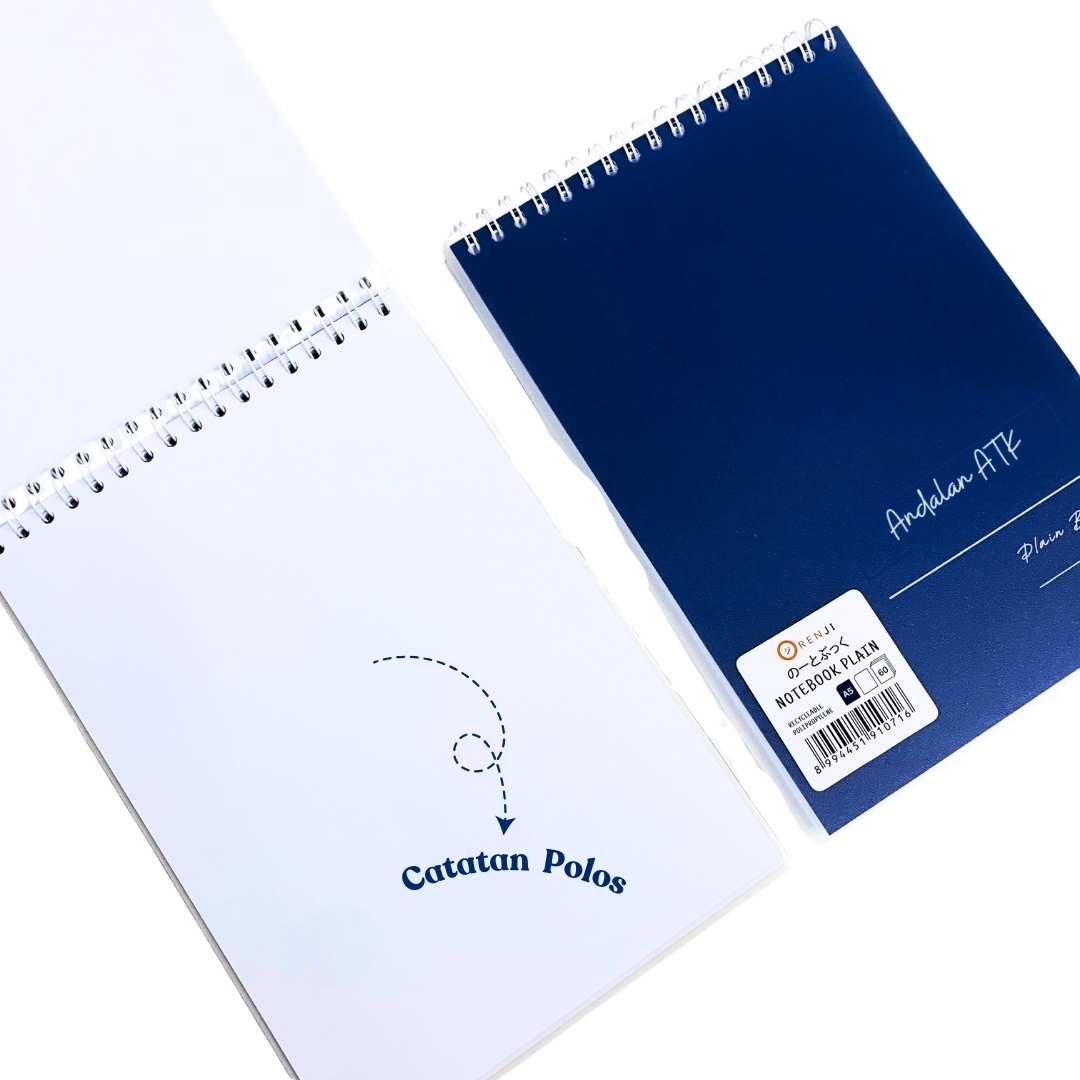Notebook Orenji Buku Agenda A5 Plain Spiral Atas 60 Lembar/ Buku Catatan Polos  