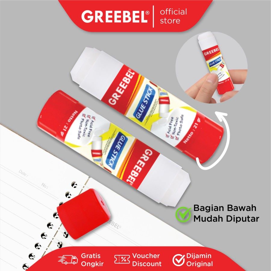 Lem Kertas Greebel Glue Stick 8gr - 15gr - 21gr / Lem Kertas Stik