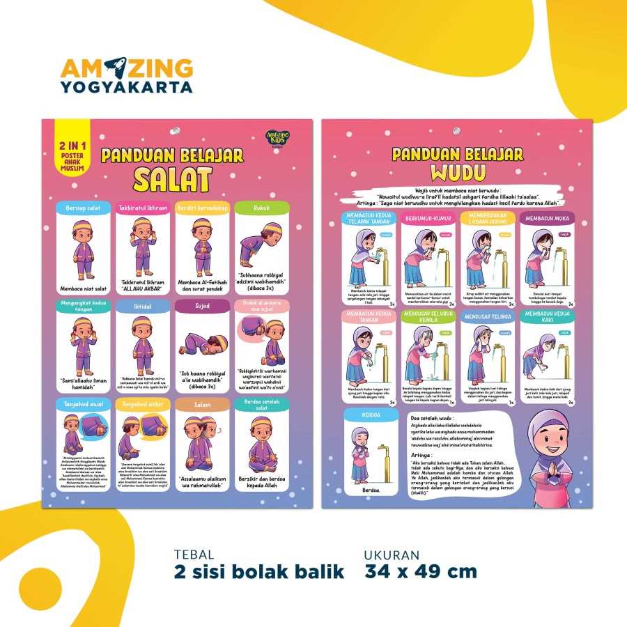 Amazing Kids - Poster 2 In 1 Belajar Anak Glossy / Poster Edukasi Anak  