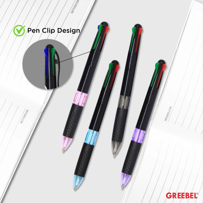 Pulpen Greebel / Greebel ROYALE pen 4 Warna 0.5MM / Ballpoint  