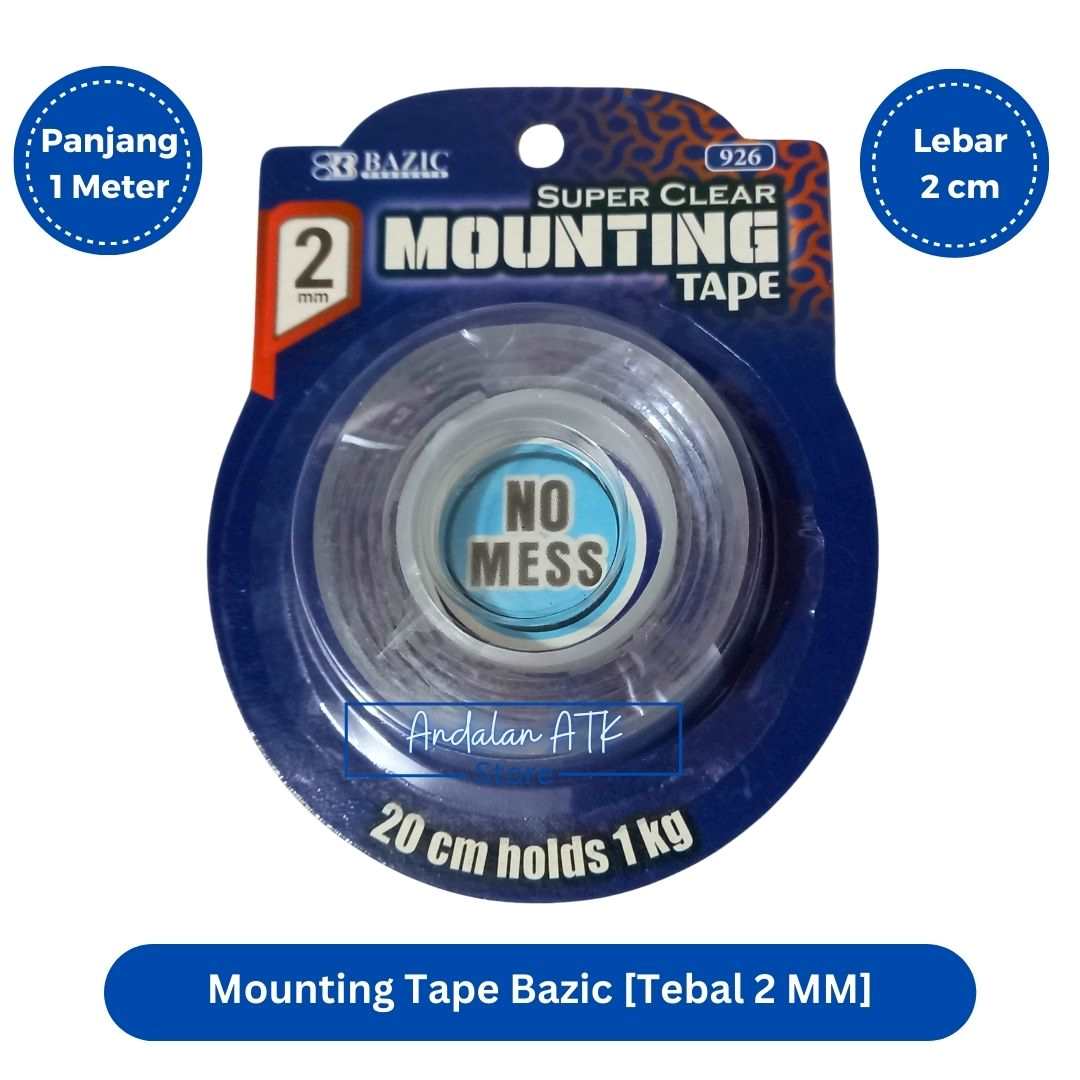 Bazic Super Clear Mounting Tape 926 Tebal 2mm / Double Tape Magic