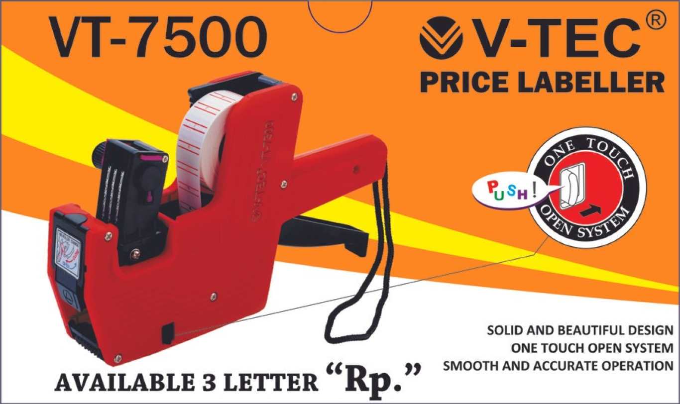 Price Labeller V-tec VT-7500 Alat Label Harga 1 Baris + 1 Ink Roller  