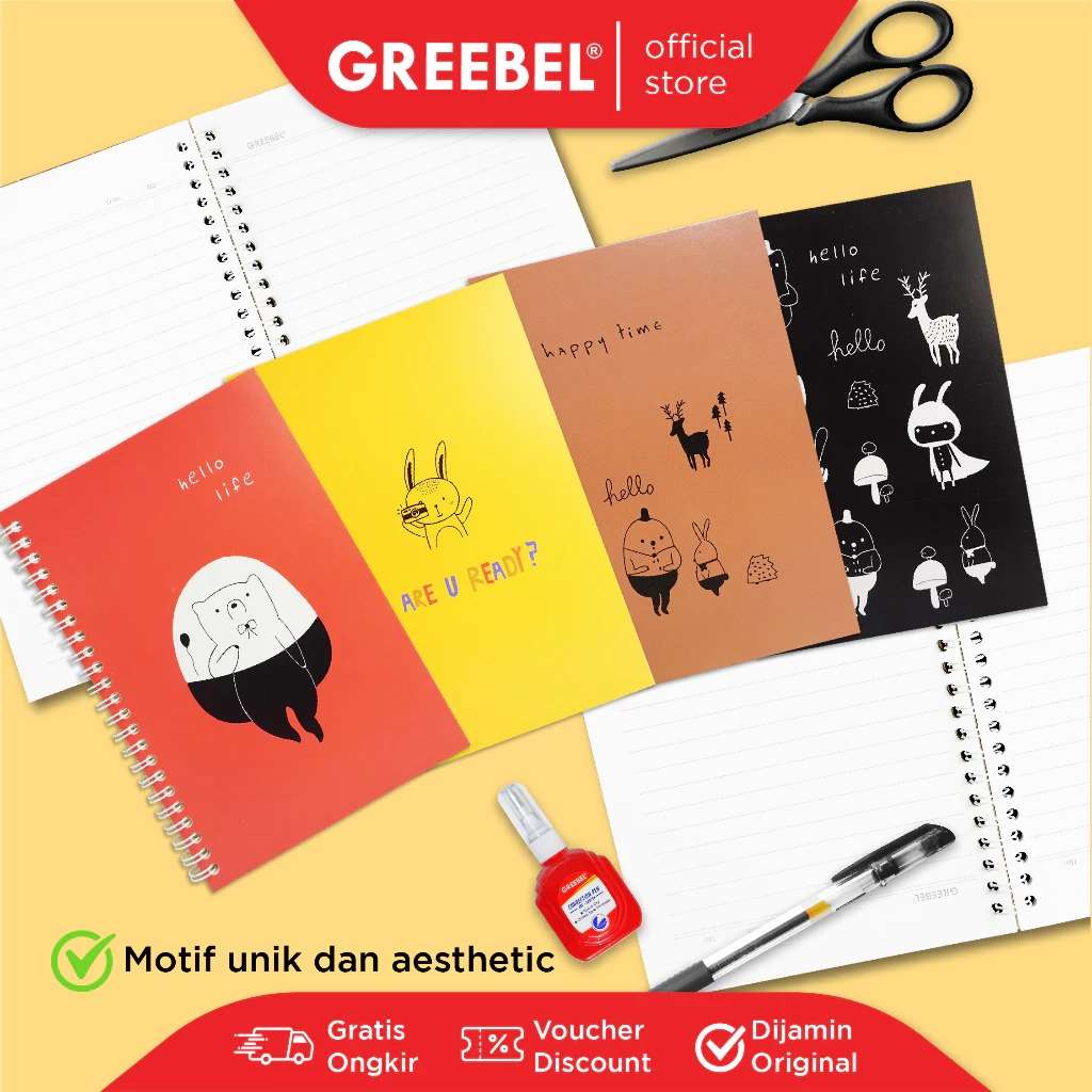 Greebel Ring Book 8064 A5C 27 Ukuran A5 / Buku Agenda Notebook / Buku Catatan  