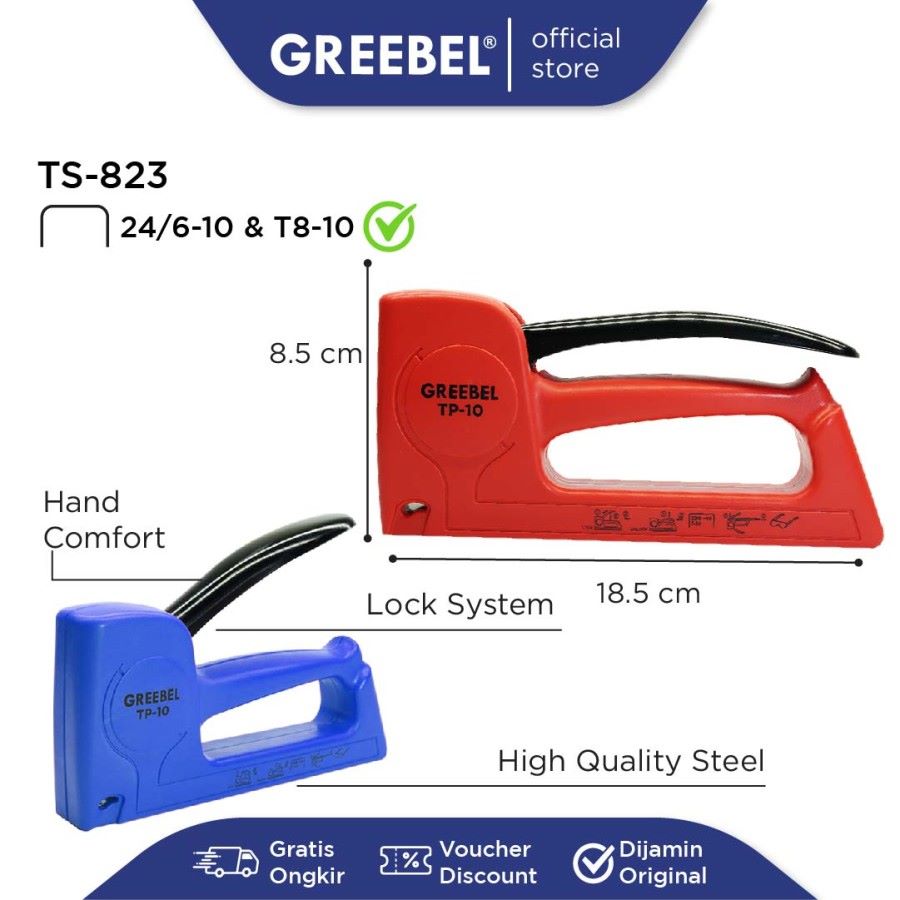 Greebel Guntacker TP-10 / Gun Tacker / Staples Tembak / Stapler Tembak