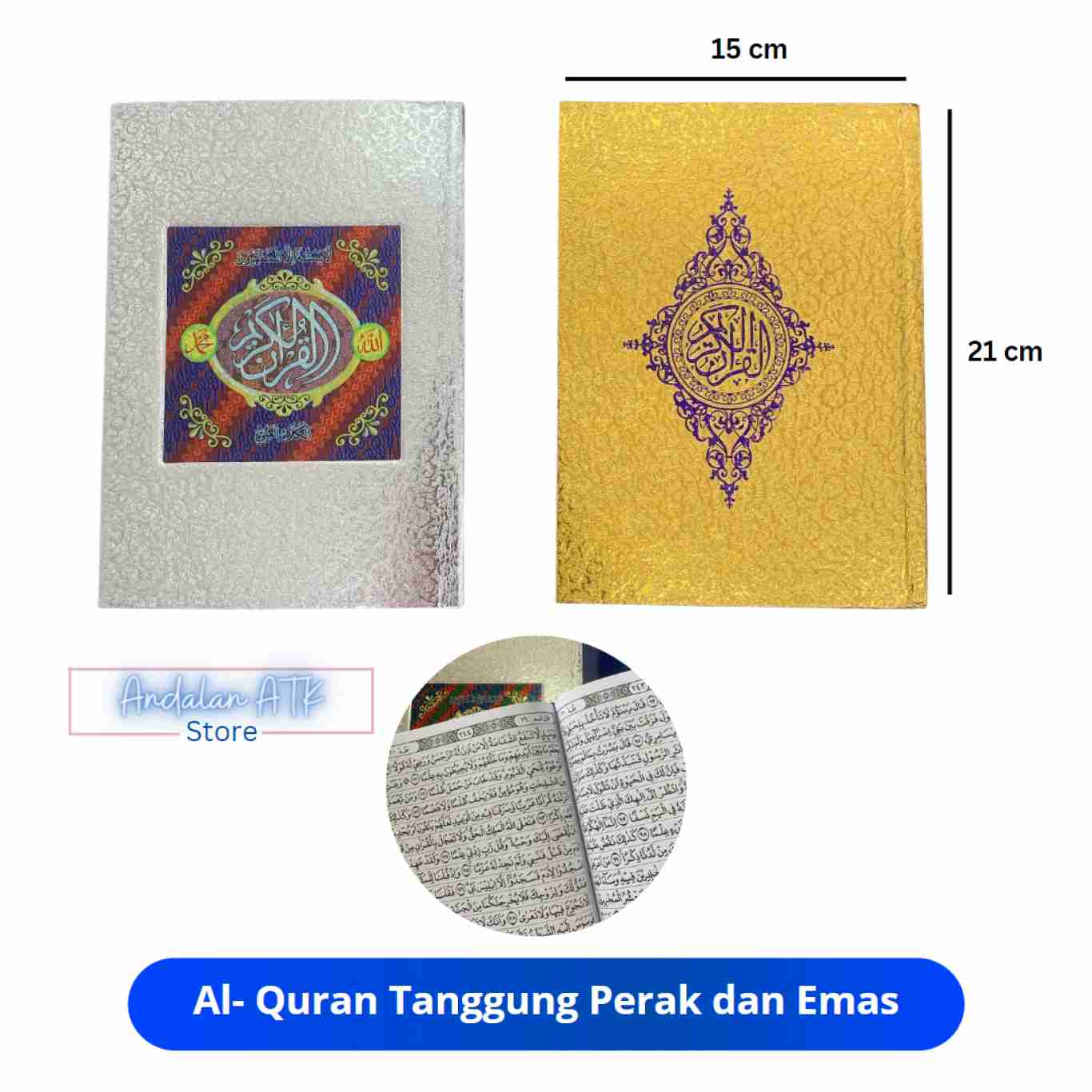 Al-Qur'an Cover Emas dan Perak / Alquran  