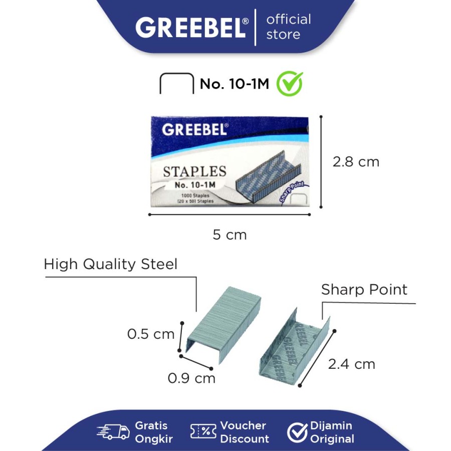 Isi Staples / Isi Staples Kecil Greebel No 10 / Refill Stapler HP-10-1M  
