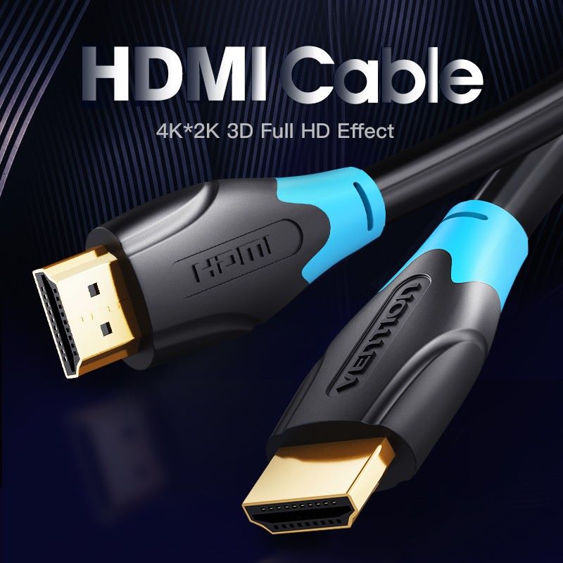 Vention - Kabel HDMI AAC 1.5M - 2M - 3M - 5M - 10M Baja Lapis Tembaga 4K @60Hz PVC Round