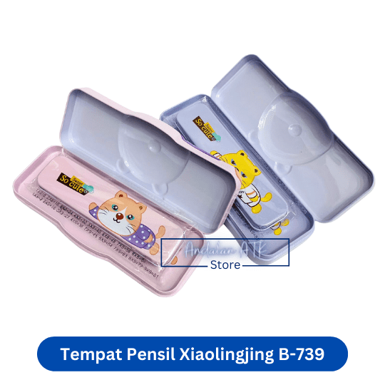 Tempat Pensil Anak Xiaolingjing B-739 Kucing Kaleng / Kotak Pensil / Pencil Case  
