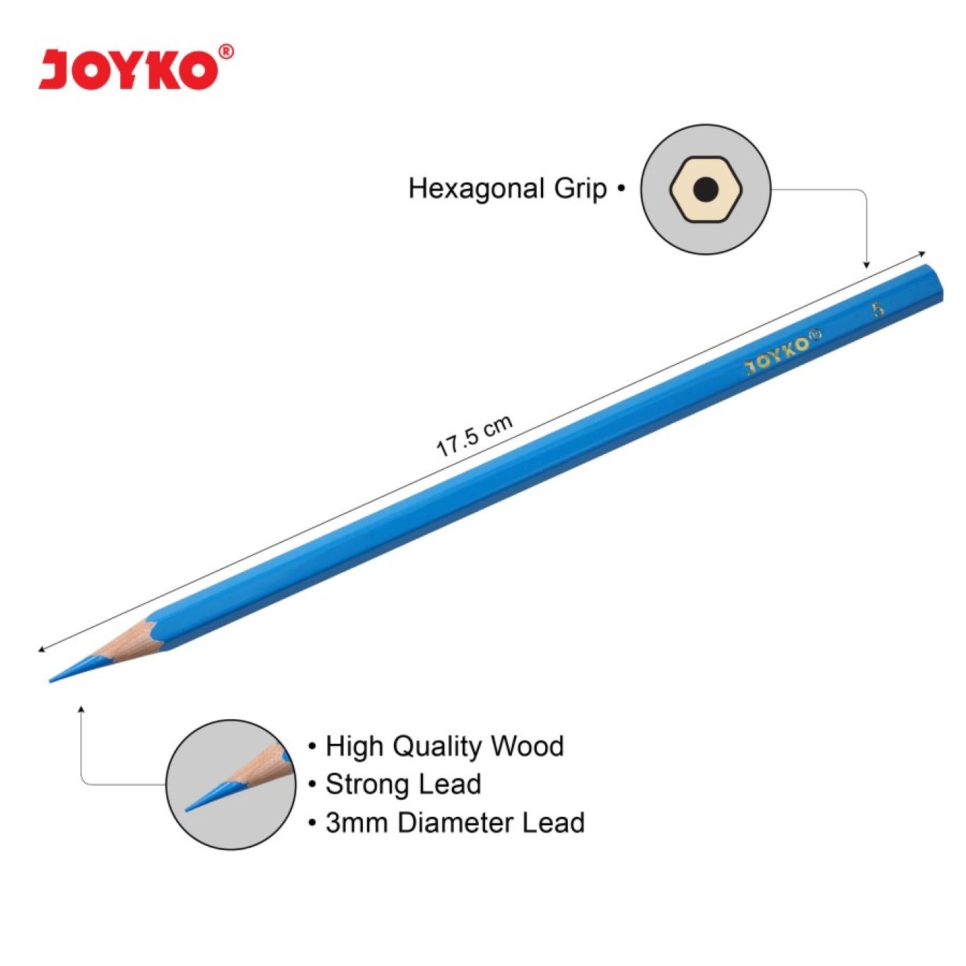 Pensil Warna Joyko CP-101 Hexagonal Isi 24 Warna / Color Pencil