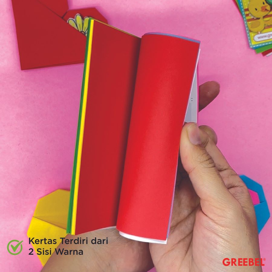 Kertas Origami Greebel Origami 2 Sisi [25 Lembar] / Bisa Ditulis  