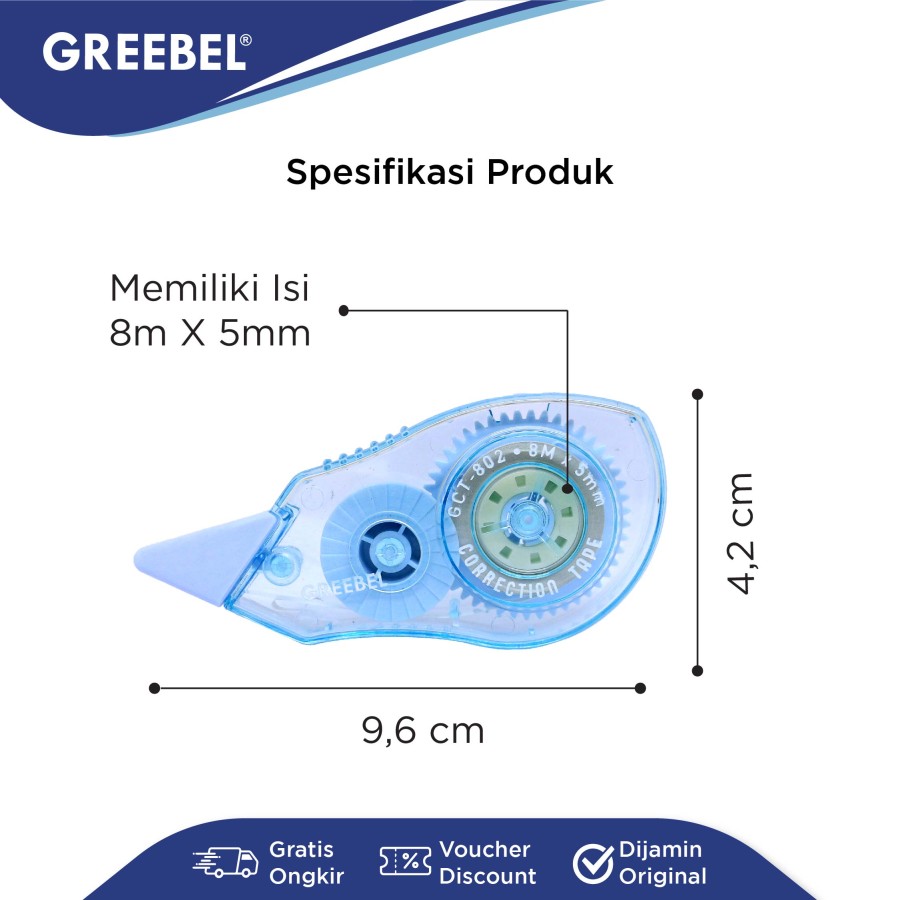Tip Ex Kertas / Greebel Correction Tape GCT-802  