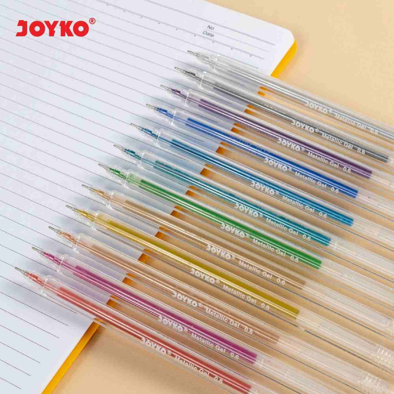 Pulpen Gel Joyko GPC-317 Metallic 12 Warna 0.6mm / Color Gel Pen  