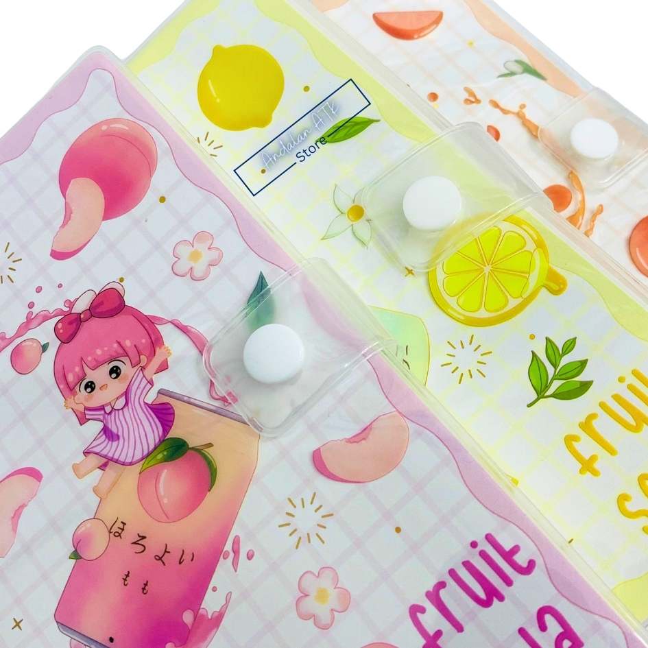 Notebook Orenji Buku Agenda A5 Fancy Button Agenda 001 / Buku Catatan Bergaris  