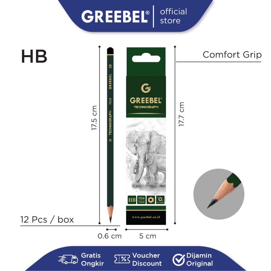 Pensil Greebel 7026 HB / Pencil Graphite Kayu  