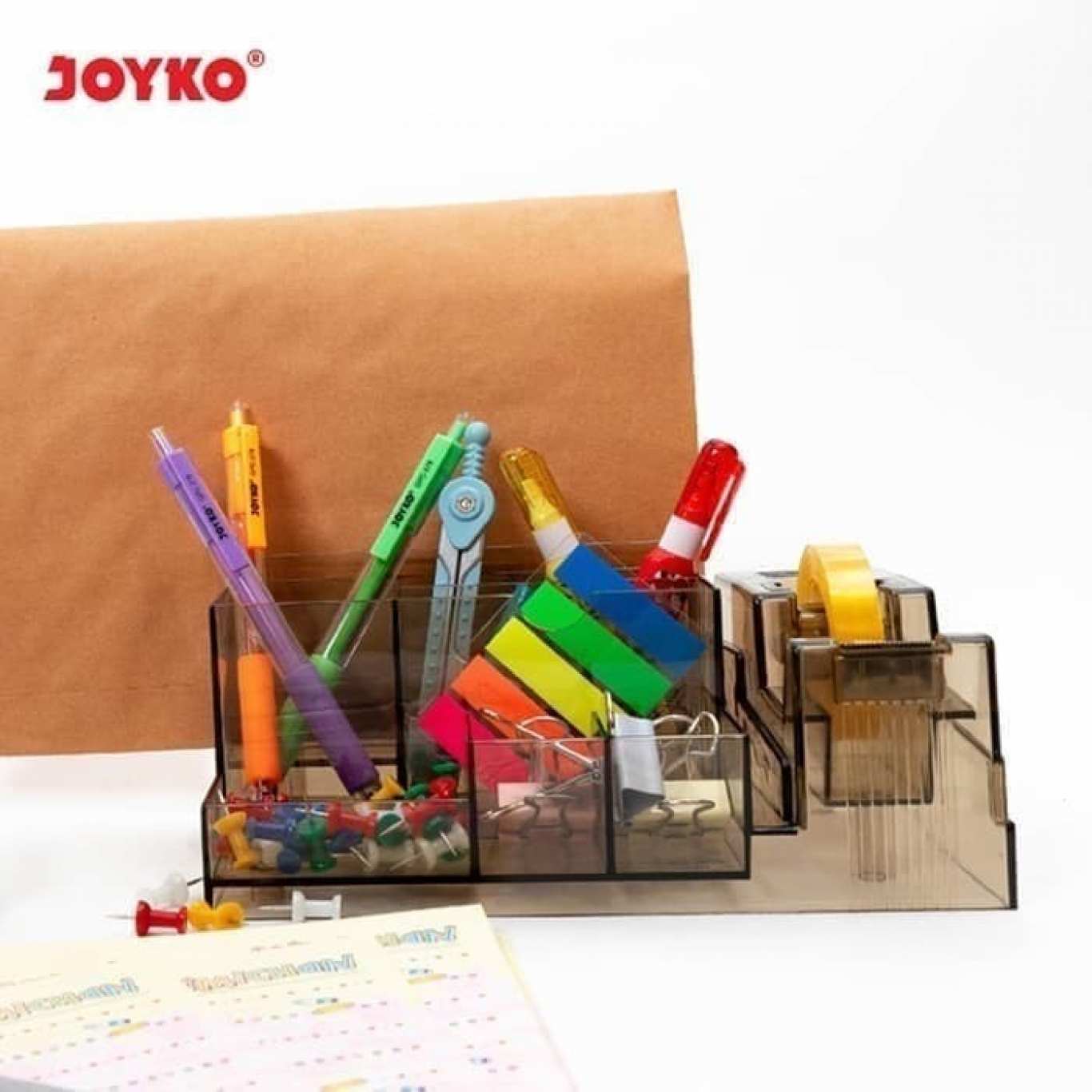 Desk Set Joyko DS-338 / Tempat Pensil Meja + Tape Cutter / Desk Pen Organizer  